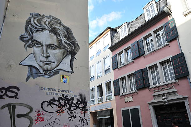 Ludwig van Beethoven Doodle and House of birth stock photo
