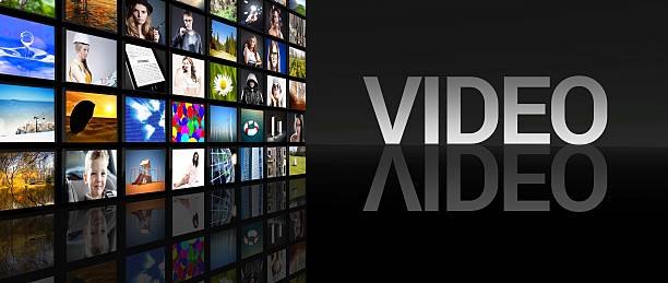 istock Video Television screens black background 499985211