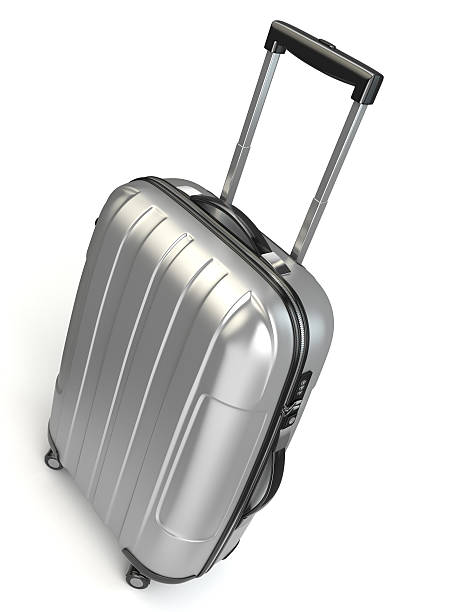 istock Luggage, Aluminium suitcase on white isolated background. 499998063