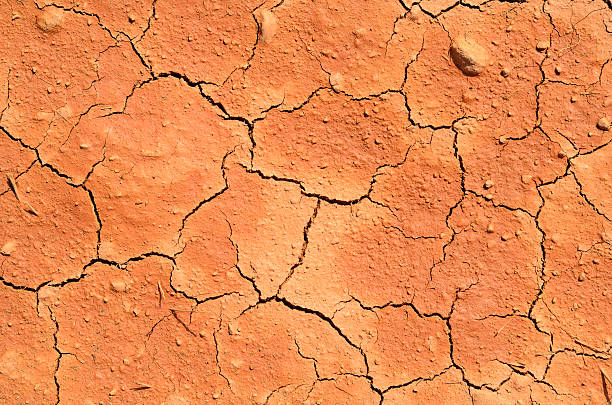 istock Dry cracked ground filling the frame 499999408
