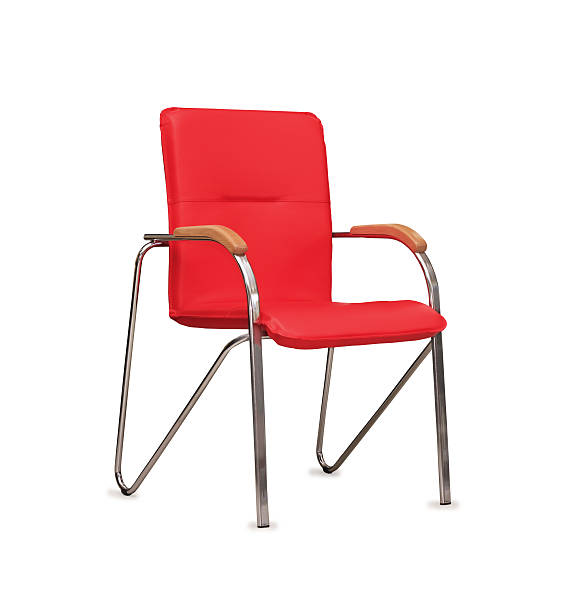 istock The office chair from red  leather. Isolated 499999711
