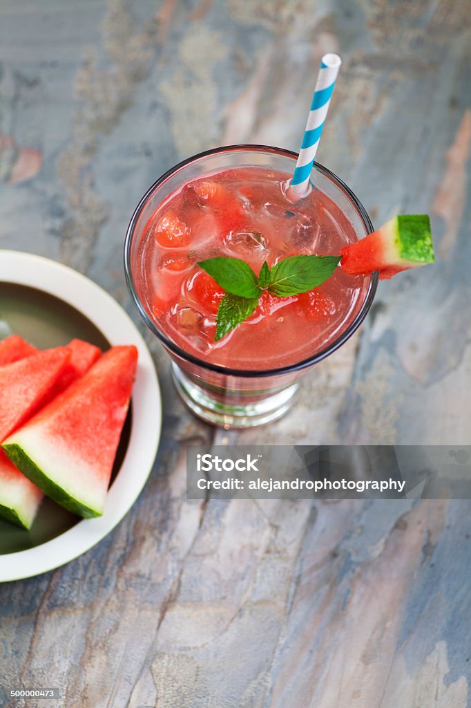 watermelon cocktail Refreshing watermelon drink made with fresh watermelon Alcohol - Drink Stock Photo