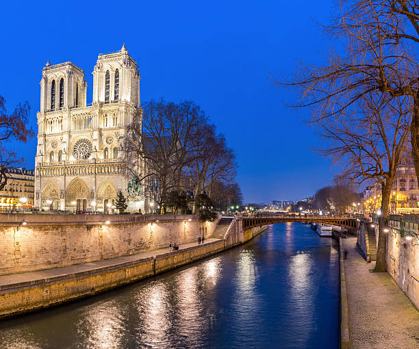 istock Paris Notre Dame at dusk 500001038