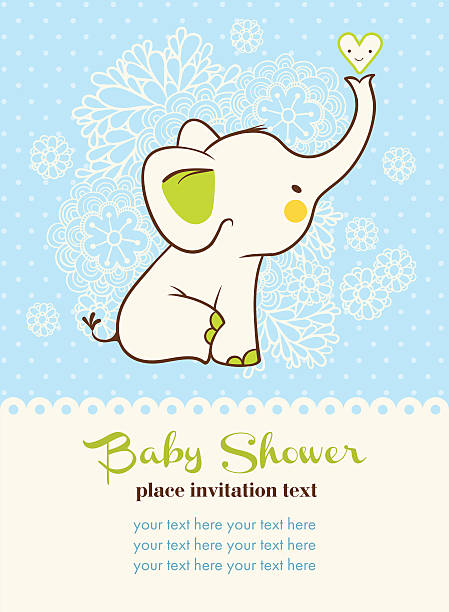 Carte d'invitation de douche de bébé. - Illustration vectorielle