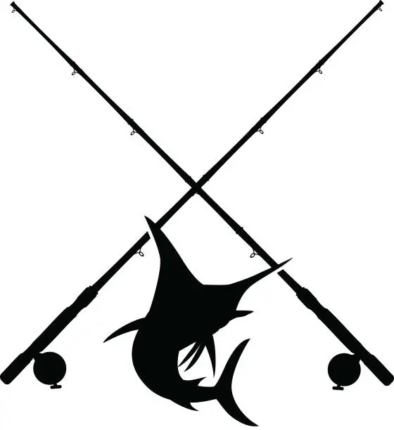 Vector illustration of fishing x