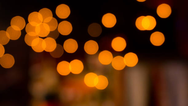 istock Glittering gold christmas lights 500004430