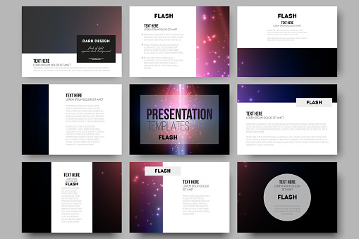 Set Of 9 Vector Templates For Presentation Slides Flashes Against Stock ...