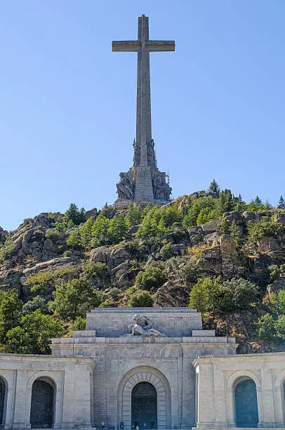 The Valley of the Fallen is a monumental complex built between 1940 and 1958 located in the town of San Lorenzo de El Escorial, in Madrid (Spain). It is located in the valley of Cuelgamuros