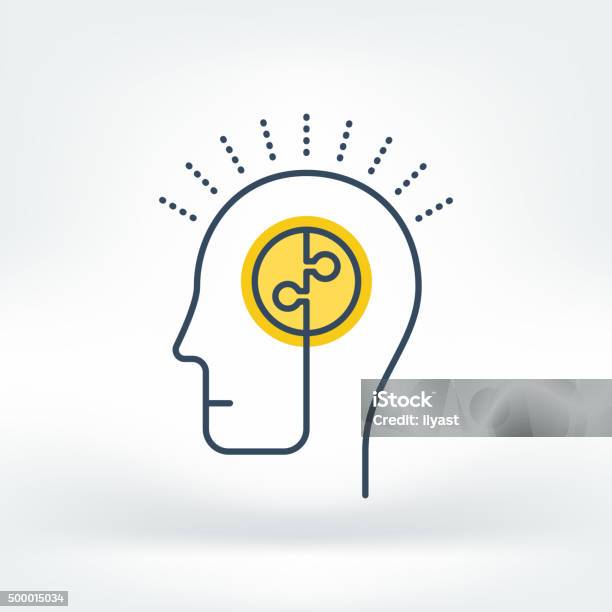 Vector Icon Of Brainstorming Stock Illustration - Download Image Now - Contemplation, Icon Symbol, People