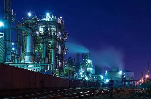 Oil refinery at  Night