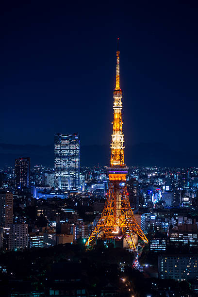 istock Tokyo area dense building nightscape and Tokyo tower 500018740
