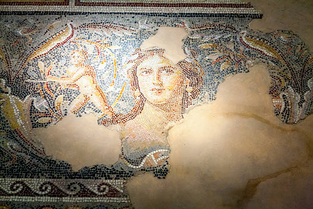 Byzantine mosaic in Basilica of San Vitale, Ravenna, depicting Empress Theodora (6th century) with chaplain and court ladies