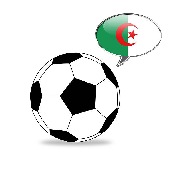 fußball ball stützen algerien. - soccer soccer ball symbol algeria stock-grafiken, -clipart, -cartoons und -symbole
