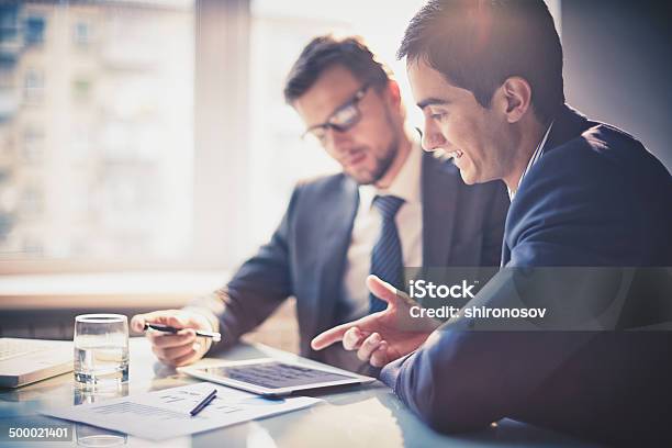 Discussing Project Stock Photo - Download Image Now - Business Meeting, Business, Corporate Business