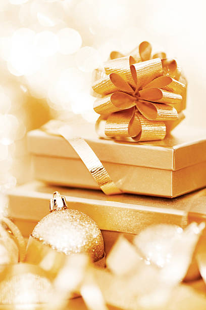 istock Christmas gifts and decorative balls 500021554