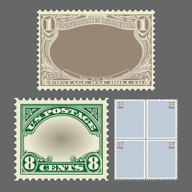 US postage stamp fine detail usa potage stamp frame. You can add your picture inside the frame as you like. change borders stock illustrations
