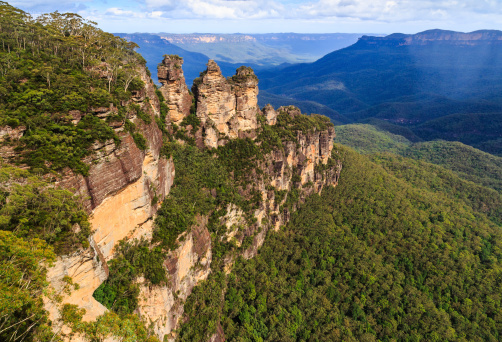 The Three Sisters in the Blue Mountains Sydney Australia in summer