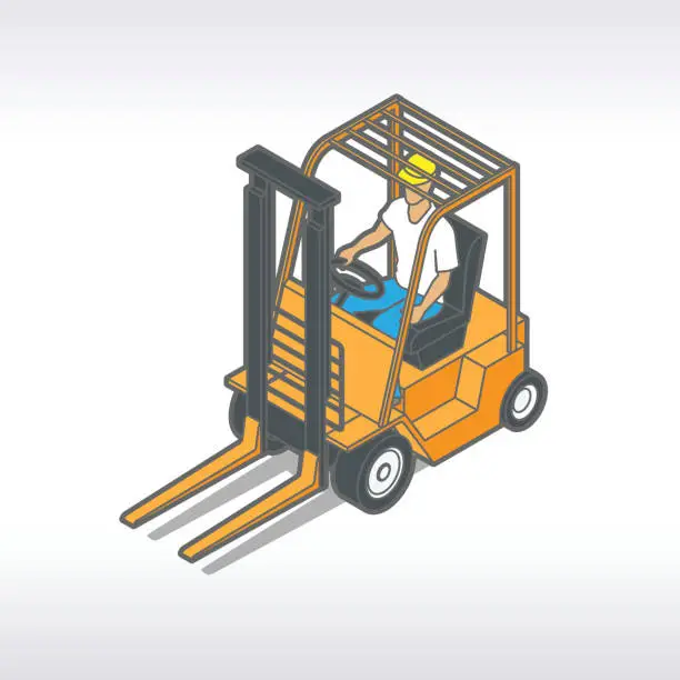 Vector illustration of Forklift Illustration