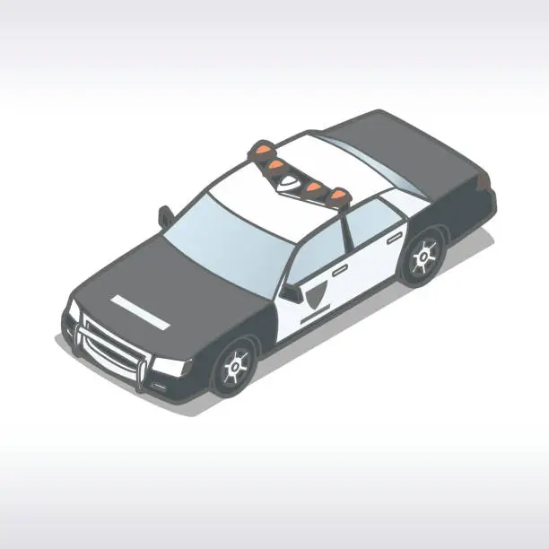 Vector illustration of Police Car Illustration