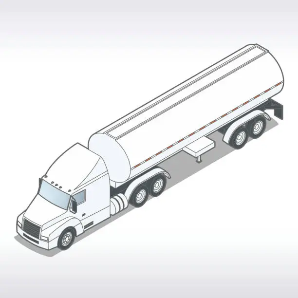Vector illustration of Tanker Truck Illustration