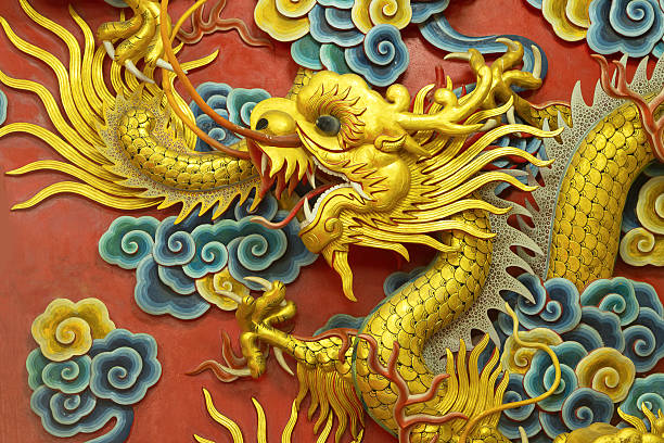 istock dragon sculpture  in the china temple 500034067