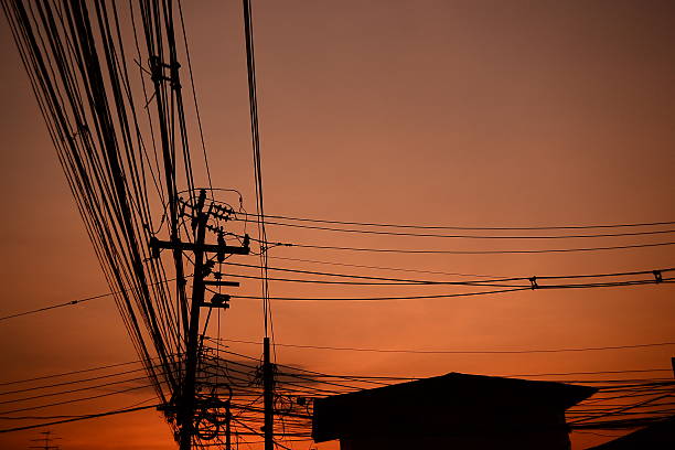 istock silhouette of electricity post 500036293
