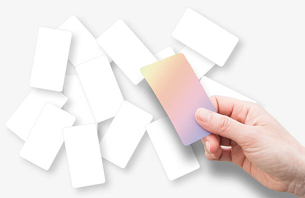 istock Female hand holding an blank card 500037102