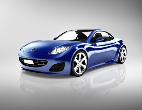 3D Blue Sport Car 