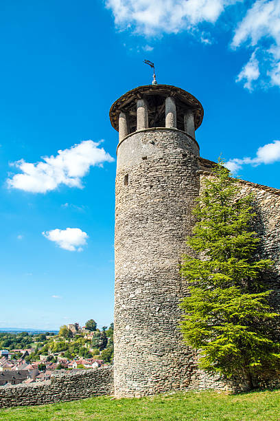 istock Circular stone 16th century tower in medieval town of Cremieu 500037744