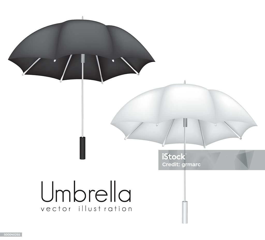 black and white umbrellas illustration of black and white umbrellas isolated on white background, vector illustration Abstract stock vector