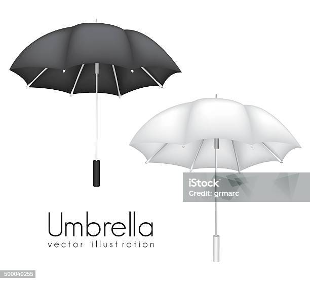 Black And White Umbrellas Stock Illustration - Download Image Now - Abstract, Autumn, Curve