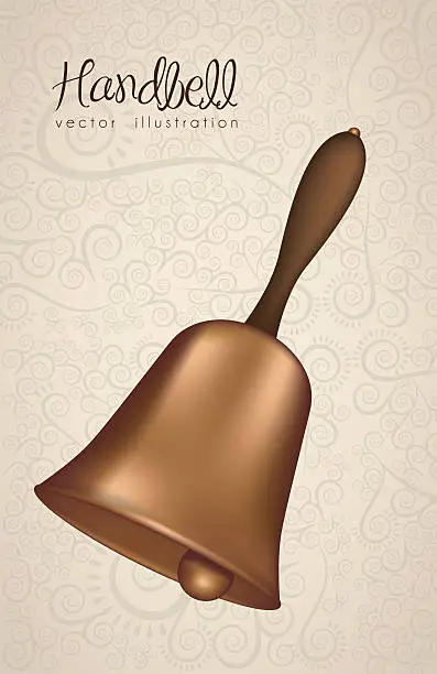 Vector illustration of golden handlebell