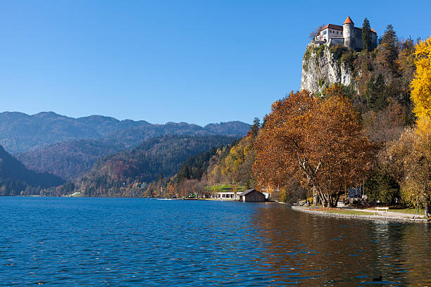 istock Bled Castle  built on top of a cliff overlooking lake 500044678