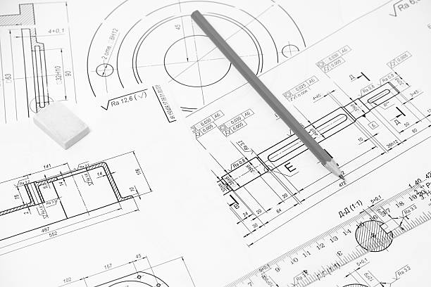 istock Measuring and drawing instruments in the drawings 500045374