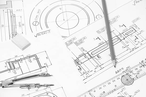 istock Measuring and drawing instruments in the drawings 500045440