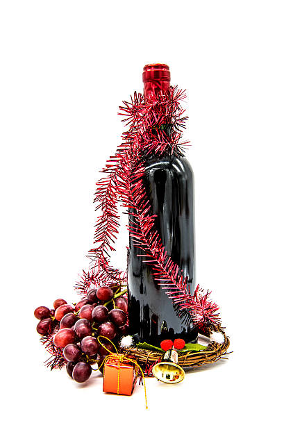 istock Red wine for Christmas celebration, isolated white background 500046246