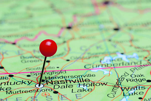istock Nashville pinned on a map of USA 500047988