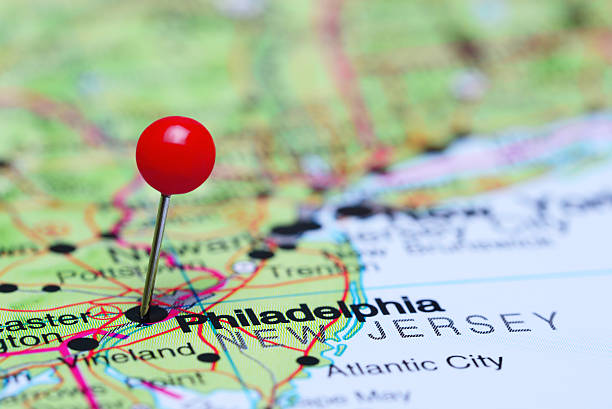 istock Philadelphia pinned on a map of USA 500048868