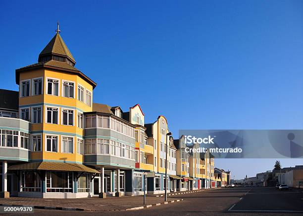 Swakopmund Namibia Colorful Colonial Architecture Schuller Street Stock Photo - Download Image Now