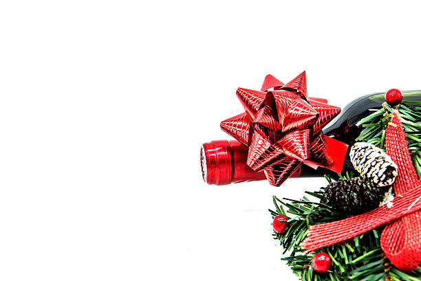 istock Red wine for Christmas celebration, isolated white background 500049422
