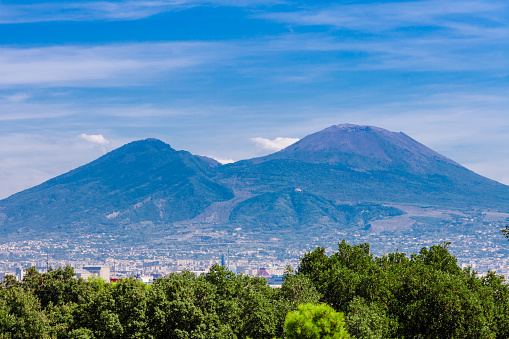 view of the mount vesuvius. Naples, Italy