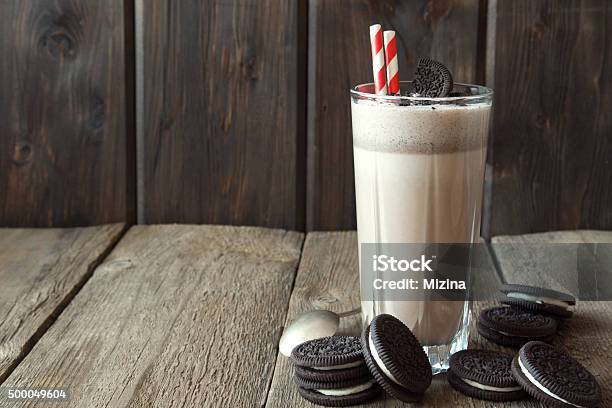 Milkshake With Cookies Stock Photo - Download Image Now - Cookie, Cream - Dairy Product, Milkshake