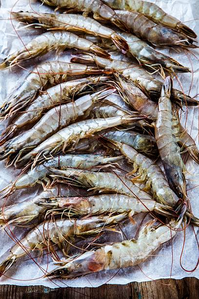 istock Whole fresh raw shrimps seafood 500056836