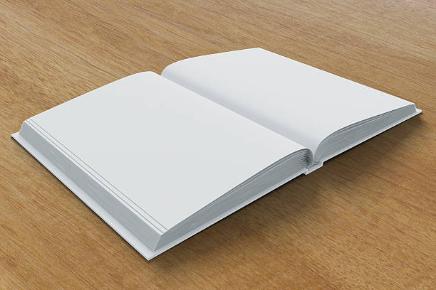 istock Blank pages of diary on wooden table, mock up 500056878