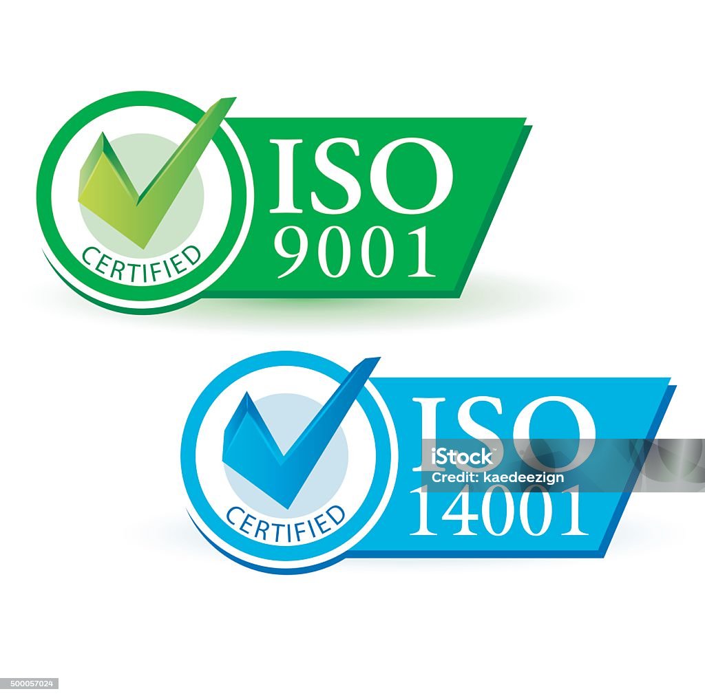 ISO 9001 et ISO 14001 - clipart vectoriel de 2015 libre de droits