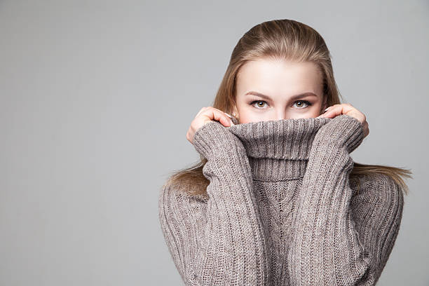 istock Beautiful blond young girl wears winter pullover 500063158