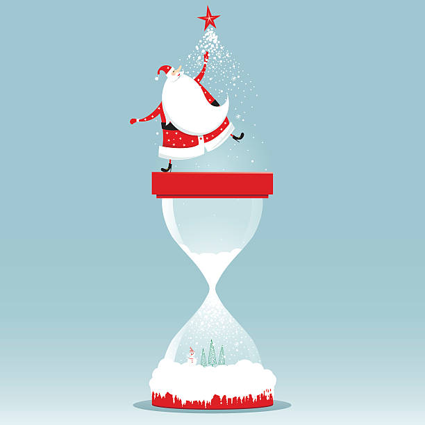 Dancing Santa vector art illustration