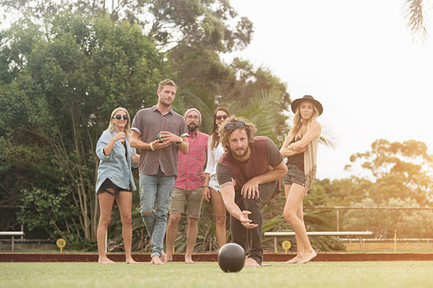 istock Friends Enjoying Lawn Bowling Game Sydney Australia 500075676