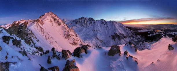 istock Winter mountain panorama landscape at night, Slovakia Tatras 500076848