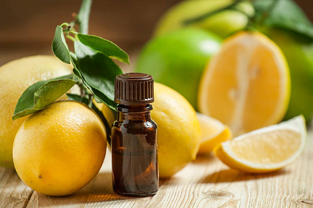 istock Essential oil of lemon and fresh lemons 500077510